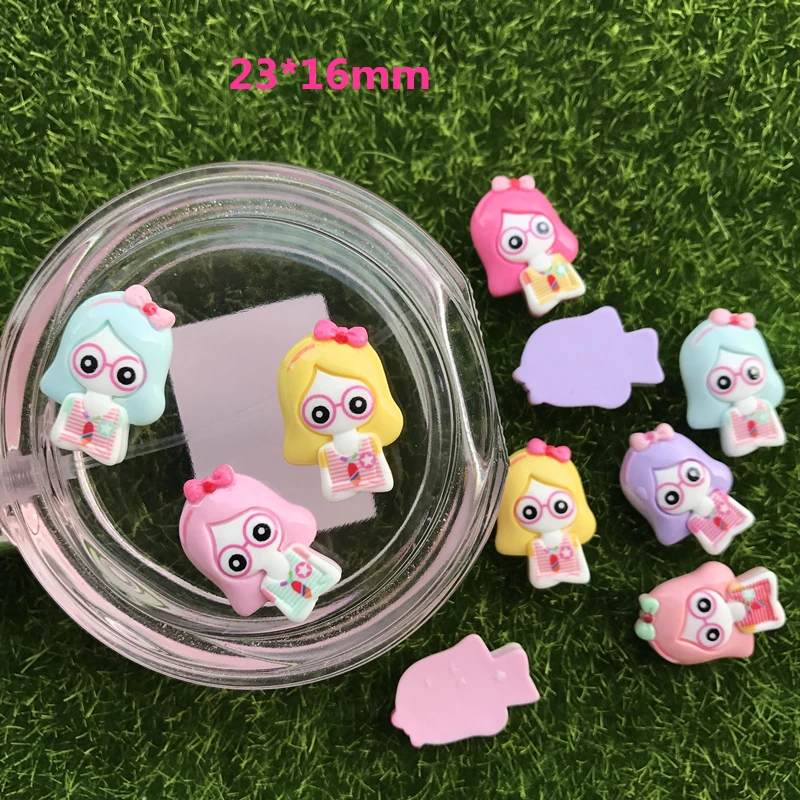 

Free shipping lovely child duck clip-on accessories, little girl design DIY resin Flat back convex circular material 20pcs