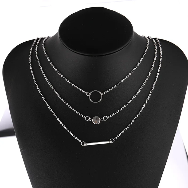 

Ins 2020 Women Jewelry Accessories Aperture Metal Rod Necklace Unique Design Elegant Exquisite Glitter For Party Wedding