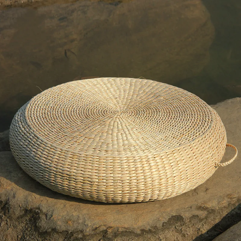 45cm/50cm/60cm handmade straw woven futon cushion thickening outdoor