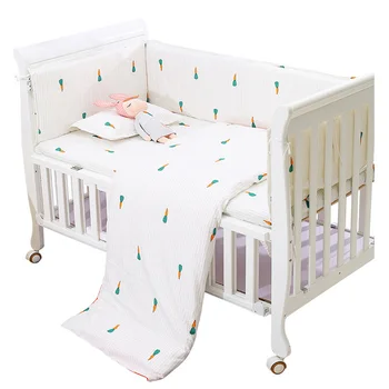 

7pcs/set 100% Cotton Baby Bedding Set Environmentally Friendly Safety Bed Bumpers Comfortable Bed Sheet Cartoon Quilt Pillowcase