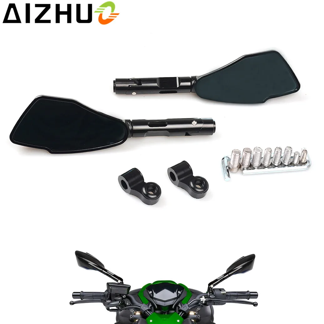 For Kawasaki Z750 Z800 Z900 ER6N ER-6N Z 750 Motorcycle Rearview Mirrors Universal CNC Aluminum Rear View Mirrors Side Mirrors