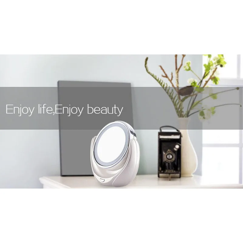 

360 Degree Swivel LED Makeup Mirror Rotating Dual Sided Make Up Tabletop Magnifying Mirrors With Lights @ME88