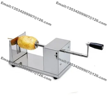 

Free Shipping Commercial Use Manual Twister Spiral Tornado Potato Cutter Slicer Blade with Deep Fryer + 35cm Bamboo Skewers