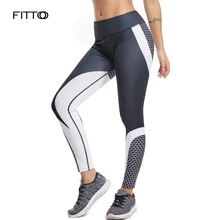 FITTOO сетки шаблон соты печати леггинсы фитнес леггинсы для женщин спортивные тренировки Леггинсы эластичные тонкие черные белые брюки