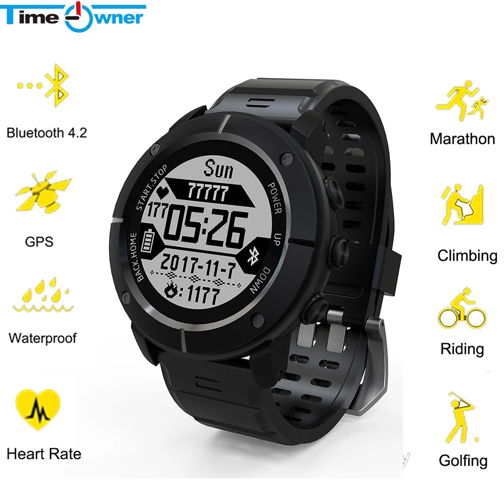 TimeOwner UW80C E-ink gps Смарт Часы Heart Rate Водонепроницаемый Мульти Спорт режим компас