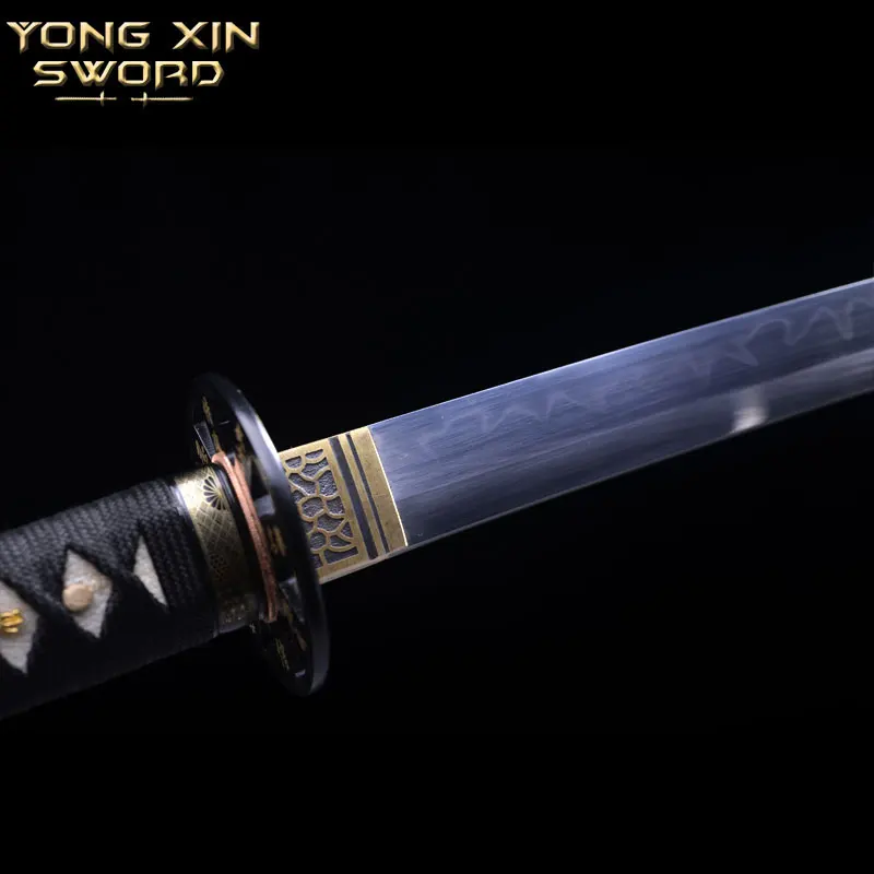 New samurai sword Fully Handmade T10 Carbon Steel No Hi Clay Tempered Obvious Hamon Japanese Katana Samurai Sword Sharp Battle