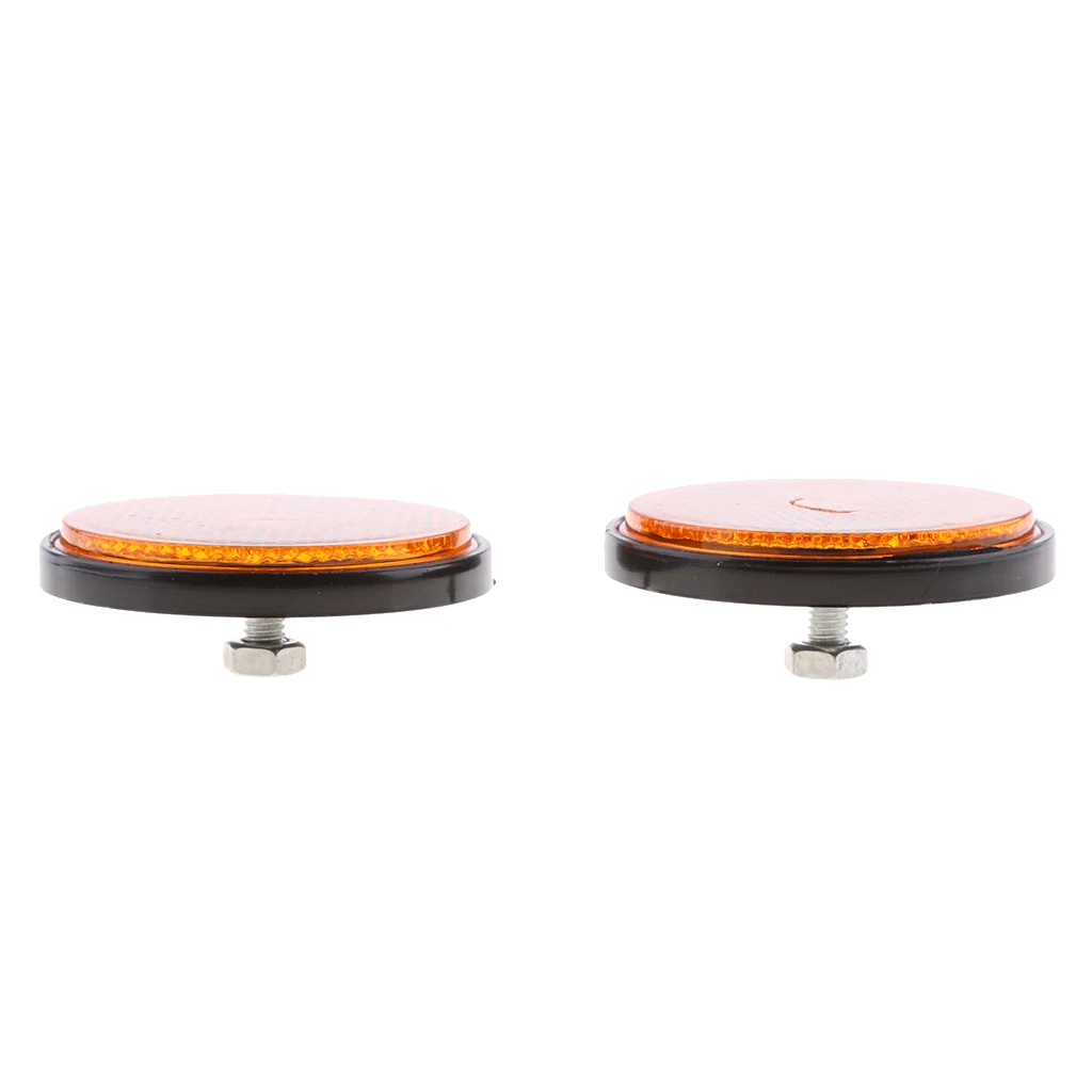 Red & Orange Round Reflectors Reflective Universal for Motorcycle Dirt Bike Universal Round Reflectors For Most Brand Motorcycle