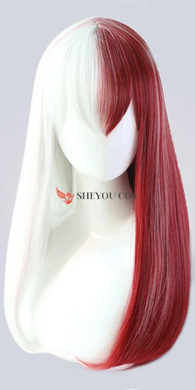 Аниме My Hero Academy шото Тодороки Shouto короткие белые и красные термостойкие волосы косплей костюм парик+ парик шапка