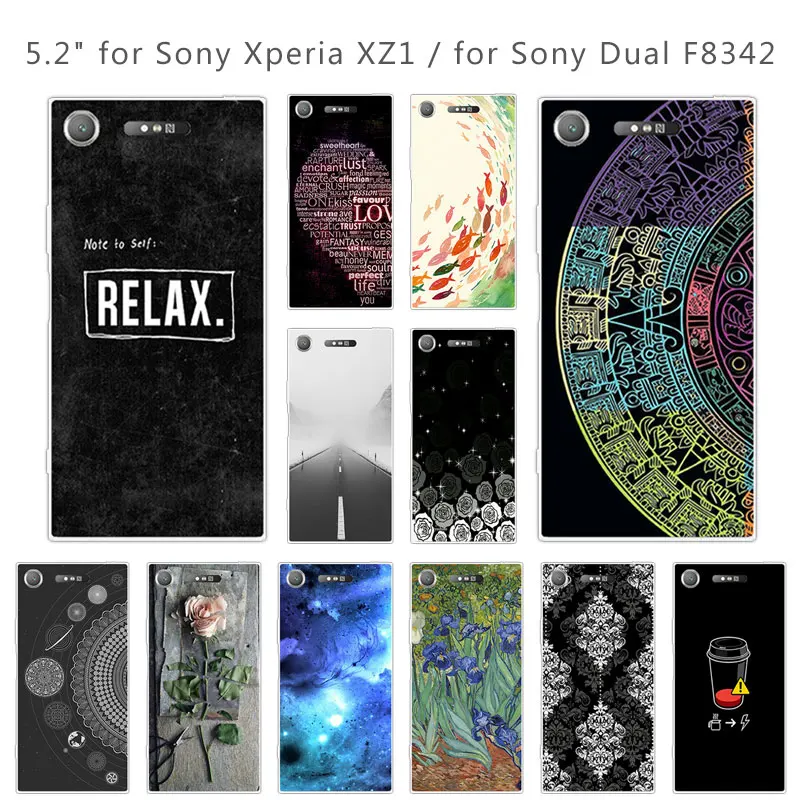 For Sony Xperia XZ1 5.2 inch Soft Silicone Cases Back Phone Marbles Cover Clear TPU Dual F8342 Slim Coques |