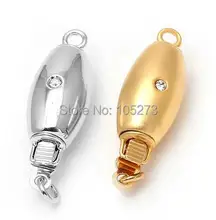 Strip olive shape insert clasp, 21 x7mm, manual accessories materials, pearl crystal necklace, bracelet clasp.-L39