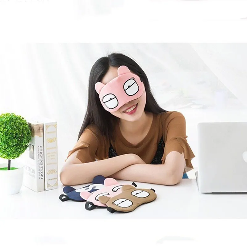 Blindfold Sleep Masks Eye Band Travel Lovely Cute Traveling Eyeshade Face Cover Sleep Glasses