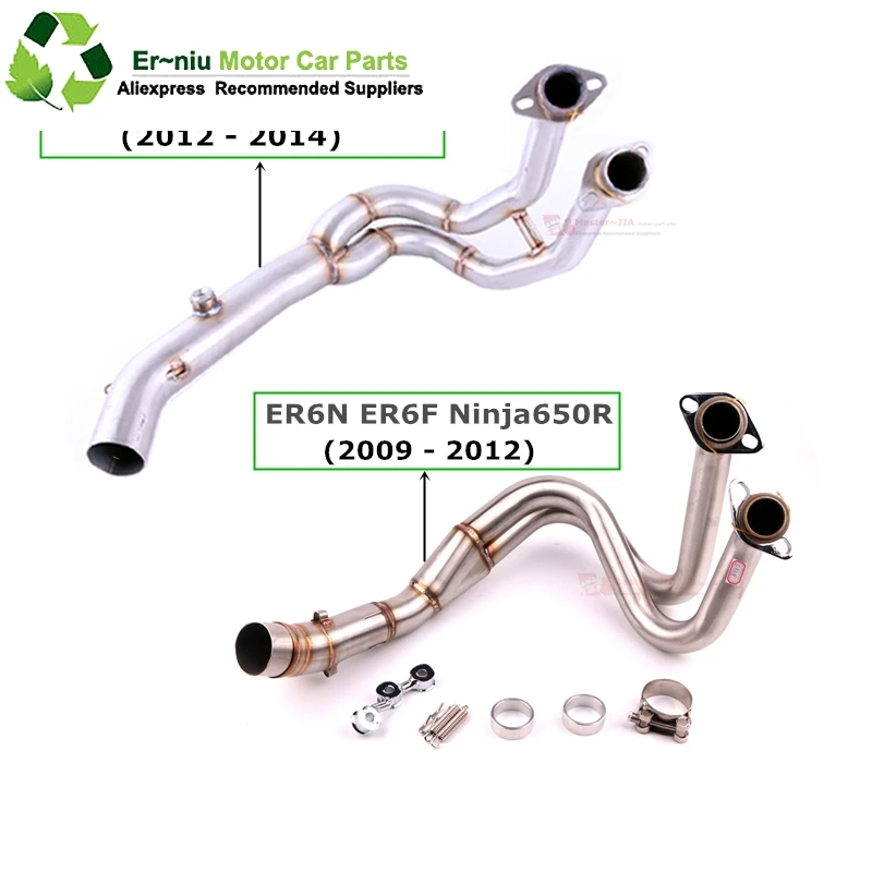

MOTORCYCLE Exhaust Full system Middle pipe FOR KAWASAKI ER6N ER6F Ninja650R 2012-2014 or 2009 to 2012 without exhaust slip on