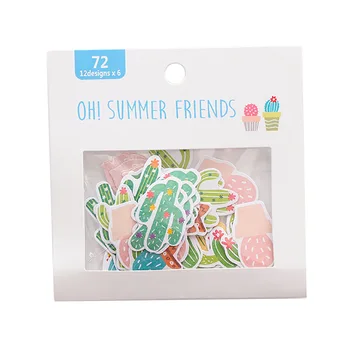 

36 pcs/lot DIY Cute Cactus Stickers Bullet Journal Kawaii Handmade Decorative Scrapbooking Flamingo Sticker Japanese Stationery