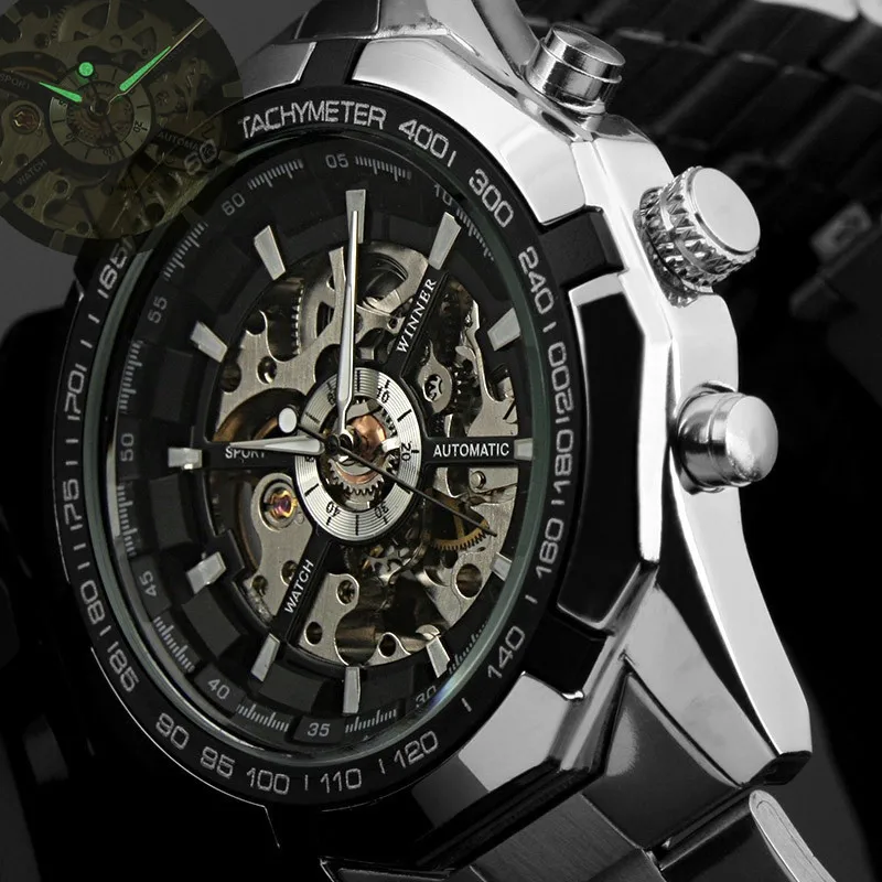 

2018 Mens Watches top brand luxury Winner Skeleton Clock Male Sports Wristwatch Automatic Mechanical Watches Relogio Masculino