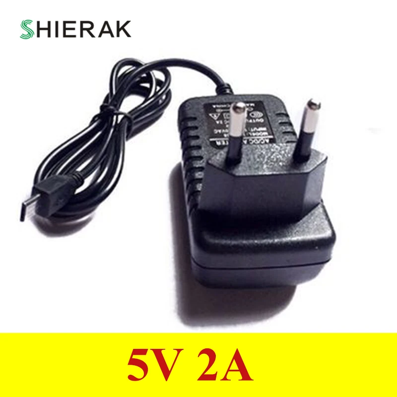SHIERAK 5V 2A EU/US Plug Android Micro USB Port 100-240V AC to DC Power Adapter Supply Charger Adapter For Laptop Pad SHIERAK 5V 2A EU/US Plug Android Micro USB Port 100-240V AC to DC Power Adapter Supply Charger Adapter For Laptop Pad