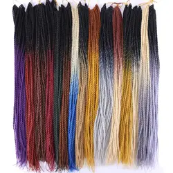 Angie 100 грамм/Упаковка 22 дюймов крючком косы Сенегальские вьющиеся волосы плетение 30 корней/упаковка синтетические волосы цвета Омбре для