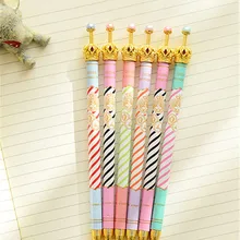 300 шт. золотая корона шариковых ручек синий чернилами zakka корейский канцелярские canetas материал эсколар офис школьные принадлежности