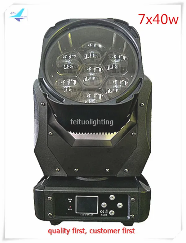 

4pcs with flight case LED 7x40w Beam Moving Head Stage Light Zoom Wash RGBW Super Beam Moving Heads for Disco DJ Party Show