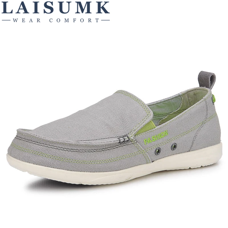 

2019 LAISUMK Spring Men Casual Canvas Shoes Fashion Simple Student Cloth Shoes Male Leisure Lovers Shoes