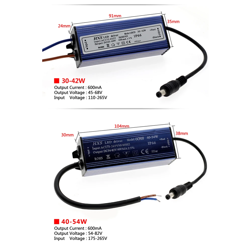 Светодиодный драйвер IP66 водонепроницаемый 6 Вт 10 Вт 20 Вт 28 Вт 42 Вт 54 Вт световые трансформаторы AC85V-265V источник питания