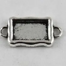 300 тибетский серебряный Кабошон Настройки кулон лотки клей на Бейл фоторамка прямоугольная ссылка A12191