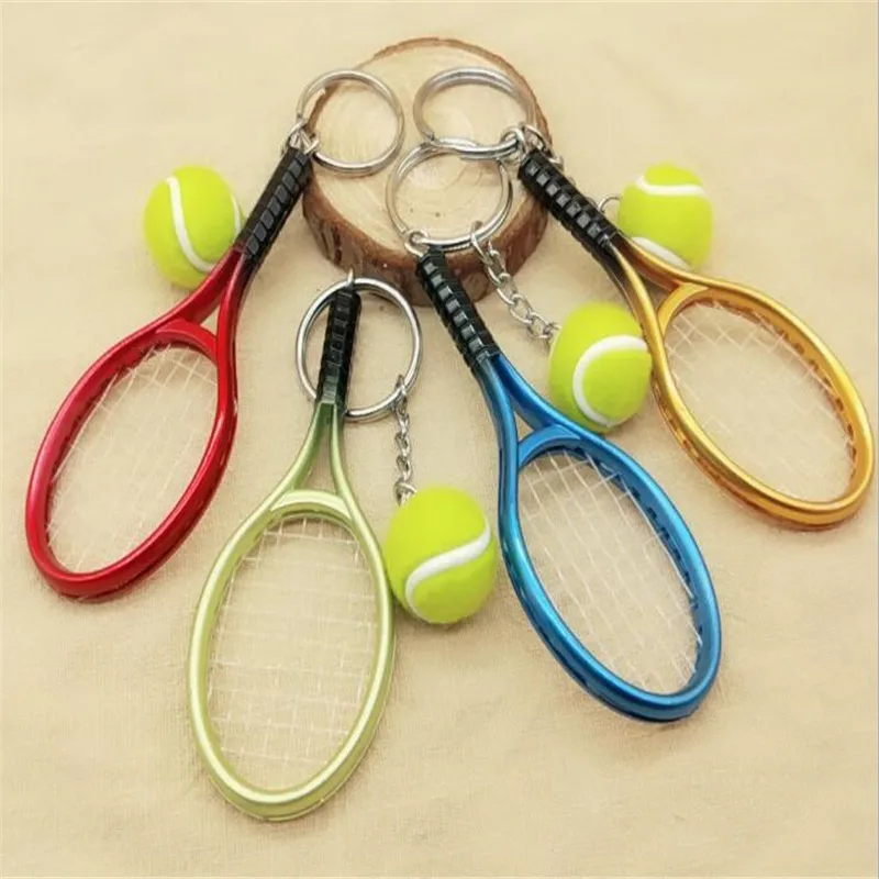 

Cute Sport Mini Tennis Racket Pendant Keychain Keyring Key Chain Ring Finder Holer Gifts for Teenager B125