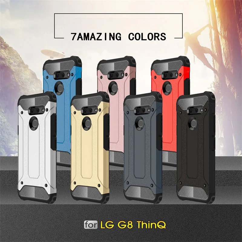 Phone Case For LG G8 Hard PC With Soft TPU Case For LG G8 ThinQ Heavy Duty Armor Silicon Cover Shell Coque Capa Fundas (8)
