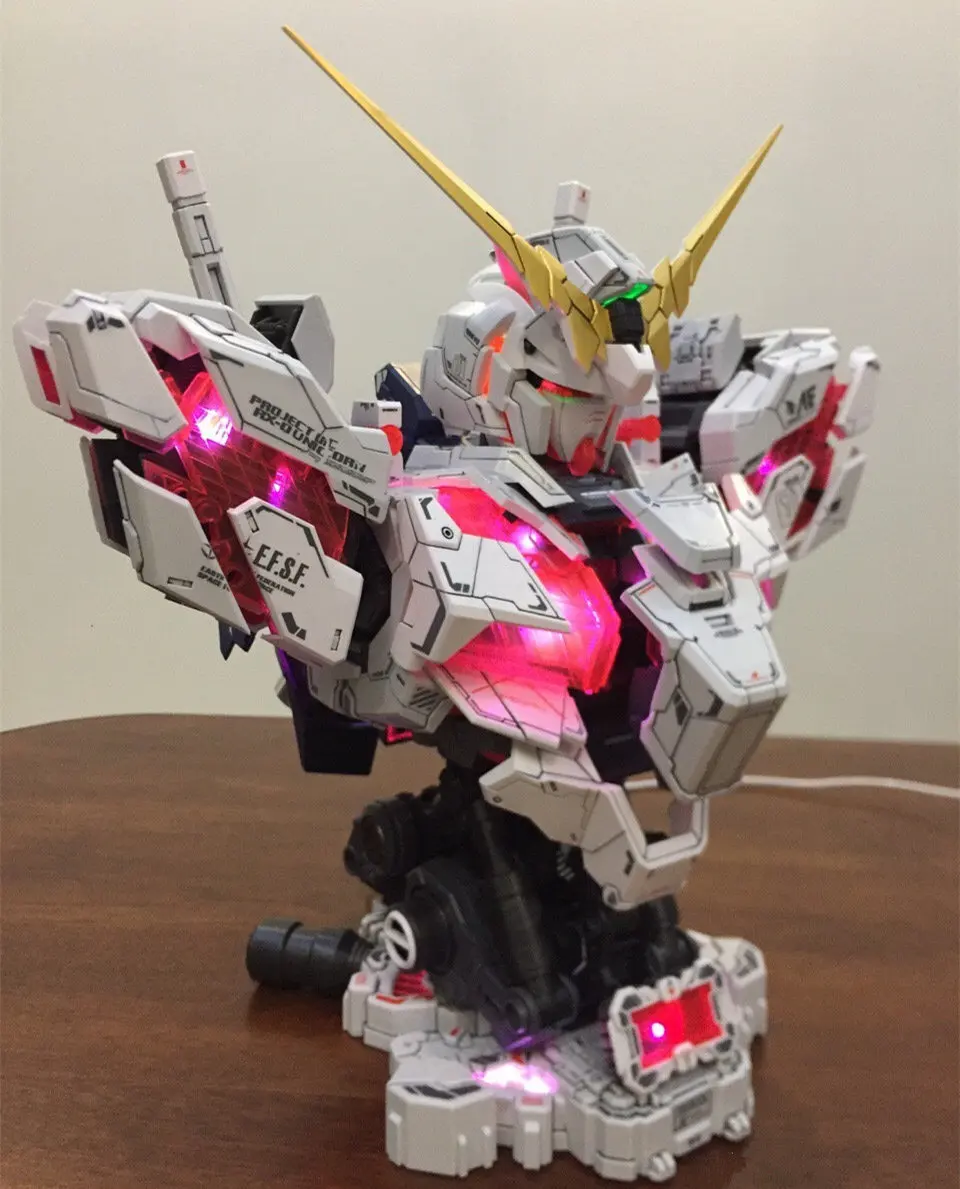 YH model 1/35 RX-0 Unicorn Bust Head Full Psycho-frame Prototype with LED DY003* | Игрушки и хобби