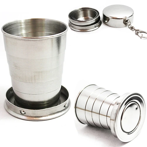 Stainless Steel Portable Folding Camping Cup @ Cup Telescopic Collapsible Travel