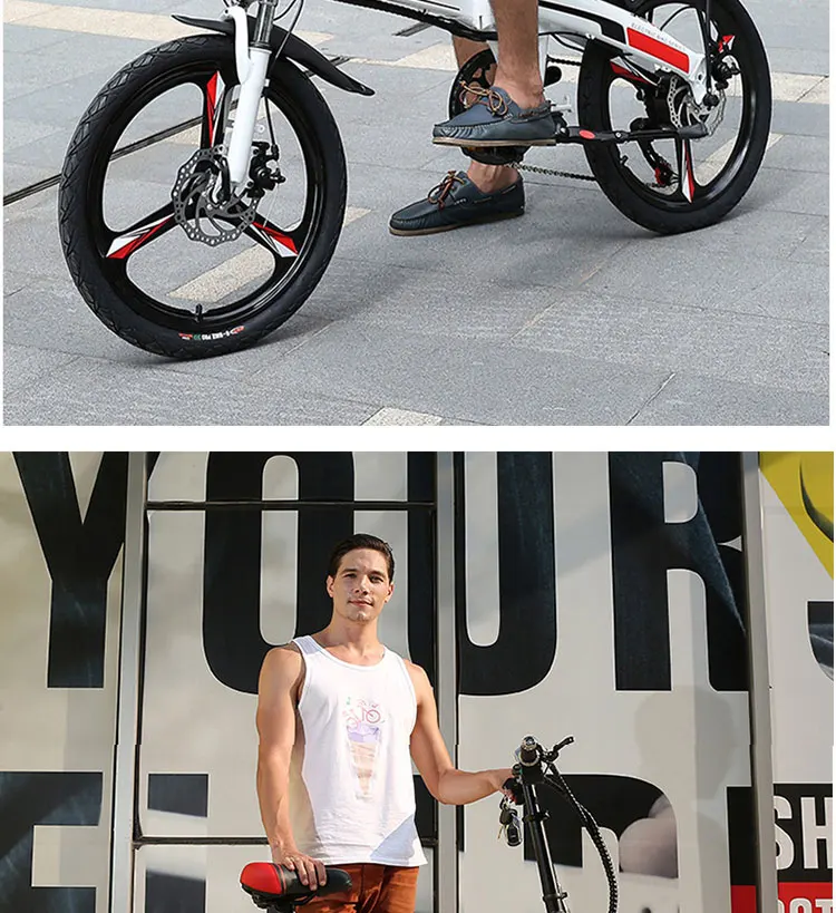 Excellent New Aluminum Alloy frame 20 inch electric bike SHIMAN0 folding mini ebike 200W lithium battery Hydraulic Brake electric bicycle 27