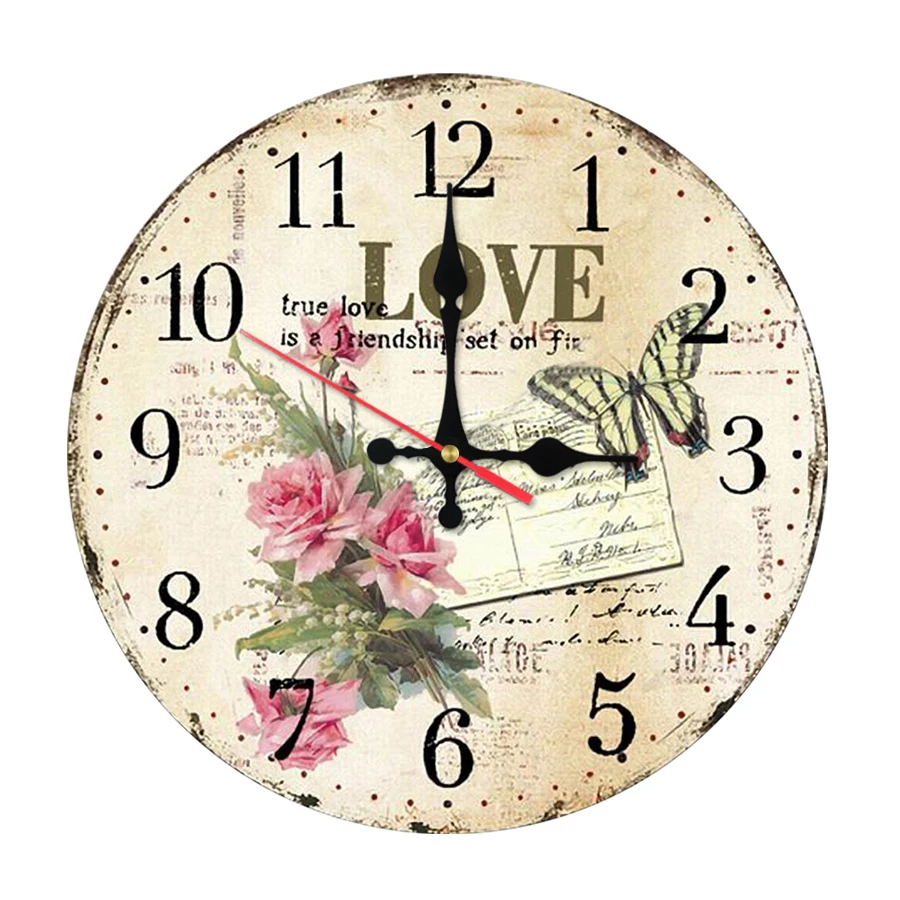Buy 2017 new fashion wall clock wooden flower clocks