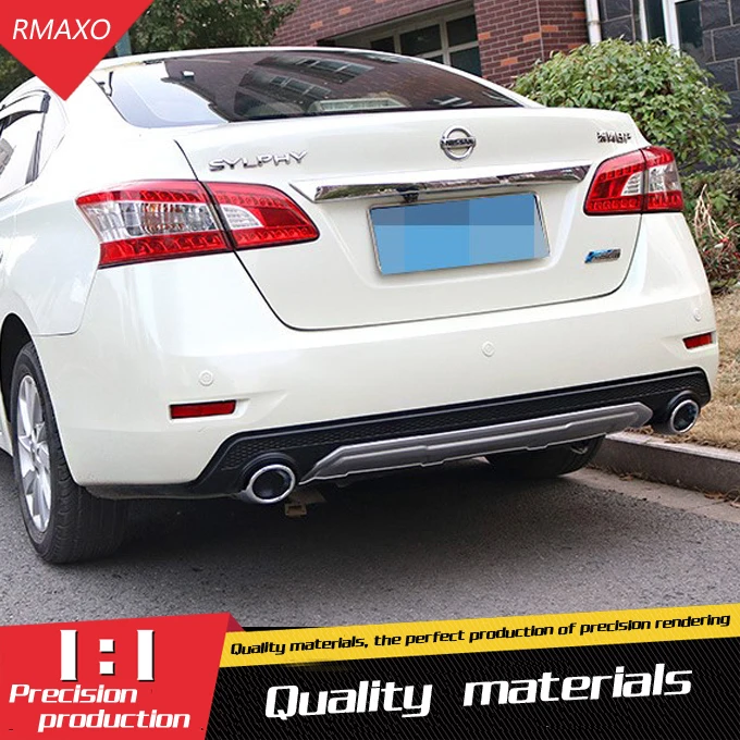 

For Sentra Rear spoiler ABS Rear Bumper Diffuser Bumpers Protector For Nissan Sentra Body kit bumper rear lip rear spoiler 2012