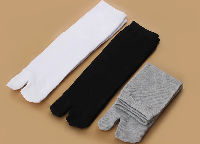 Free Shipping Unisex Japanese Kimono Geta Split Toe Socks Clog Flip Flop Cotton Tabi Meias Harajuku 4