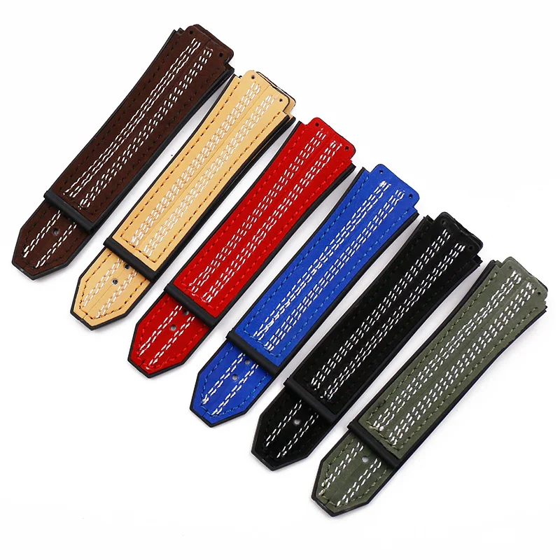 Rubber strap men's watch accessories leather strap female buckle for HUBLOT big explosion series 19mmx25mm waterproof bracelet Rubber strap men's watch accessories leather strap female buckle for HUBLOT big explosion series 19mmx25mm waterproof bracelet