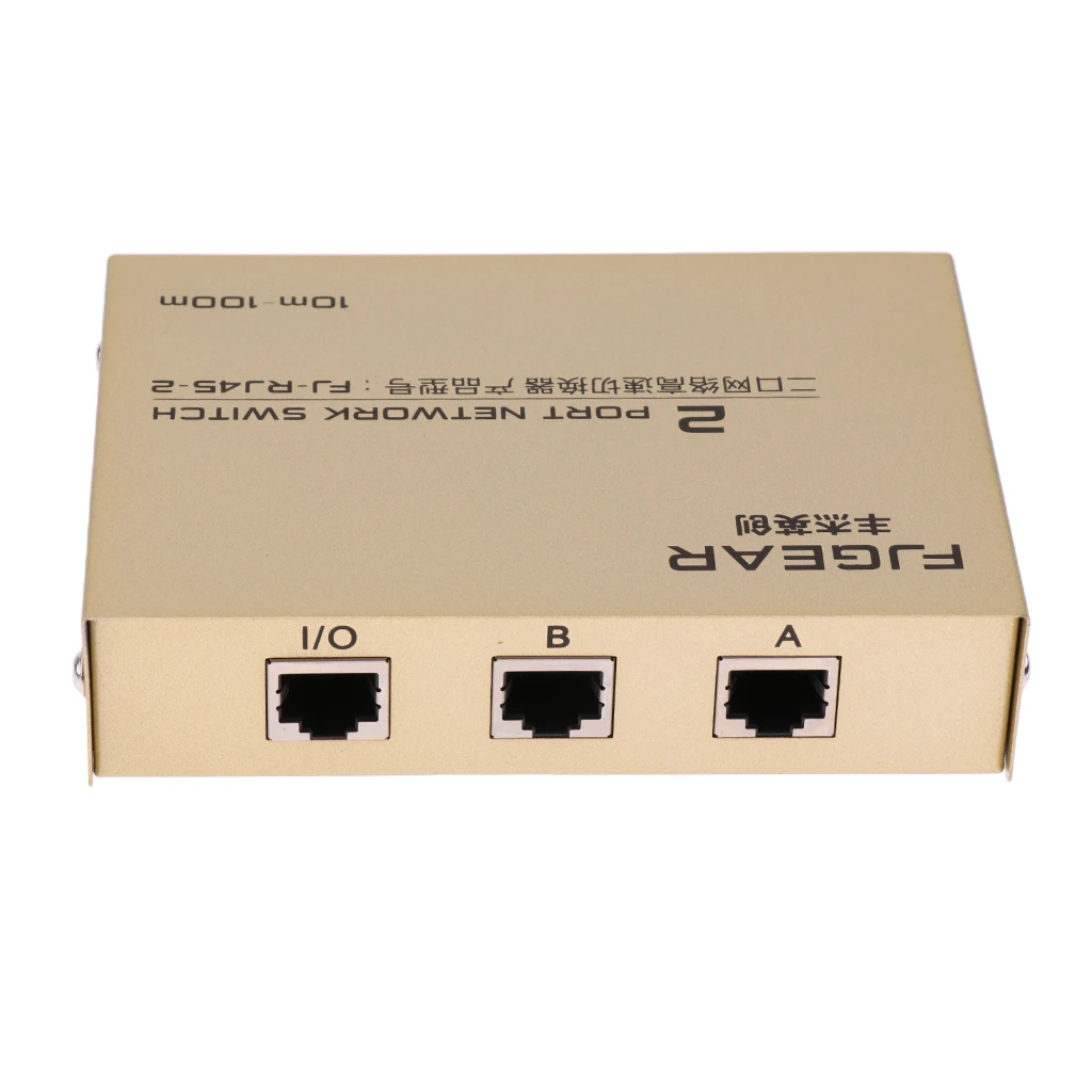 2Port AB Manual Network Sharing Switch Box 2In1/1In2 RJ45 Ethernet Switcher