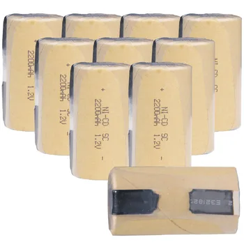 

yeckpowo real capacity 10 pcs SC batteries power tools battery SUBC rechargeable batterie 2200mah nicd nicd 1.2v