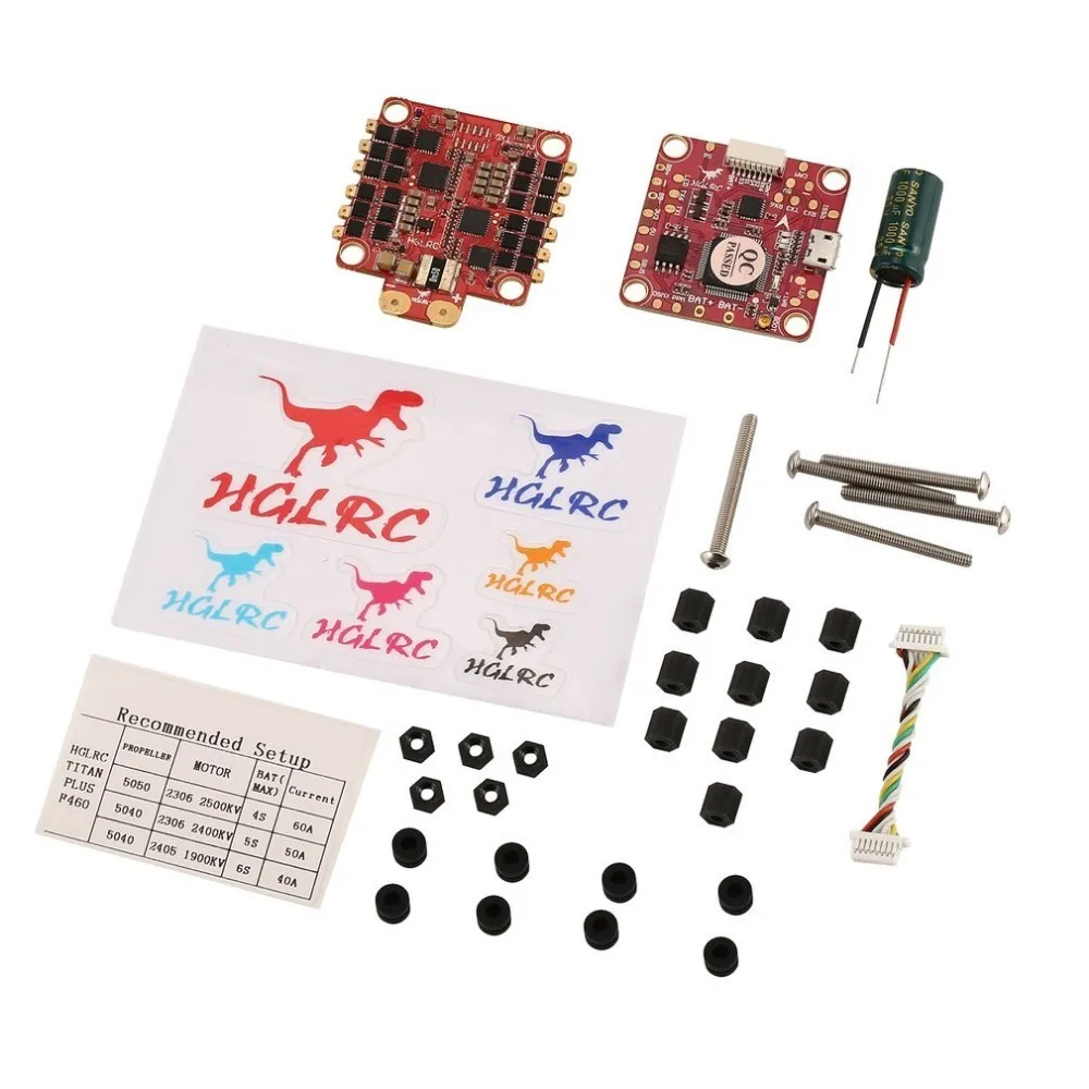 

HGLRC Titan Plus F460 Stack AIRBUS F4 Flight Controller FC OSD & Dinoshot1200 60A Blheli_32 ESC for RC Racing Drone Quadcopter