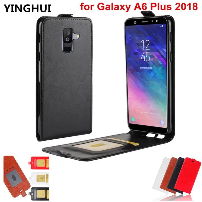 Откидной Вертикальный чехол книжка для samsung Galaxy A6 плюс 2018 6 0 дюймов телефонные