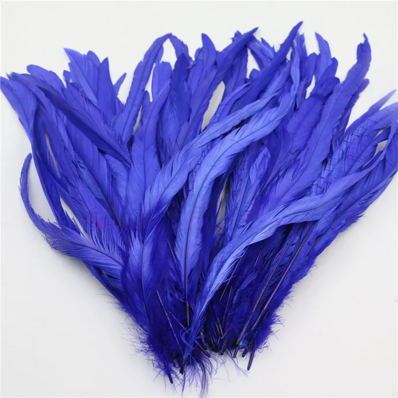 Wholesale 100pcs 30 35CM Royal Blue Rooster Tail Feather 12 14inch