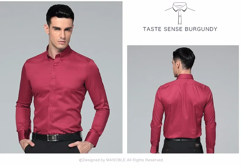 mens short sleeve white shirt High Quality 2021 Brands New Regular Fit Shirts for Men Business Long Sleeve Cufflink Cotton Solid Color Camisas De Hombre mens short sleeve dress shirts