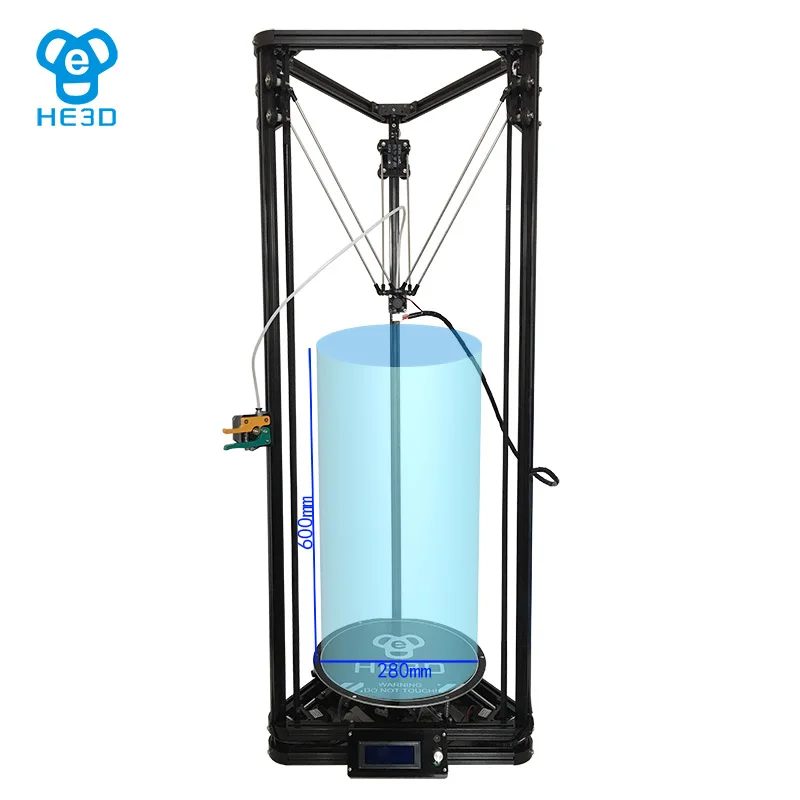 HE3D новейший reprap K280 delta 3D принтер Тепловая кровать автоматический уровень большой размер 280 мм в диаметре 600 мм в высоту поддержка нескольких материалов