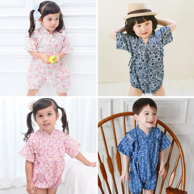 Кимоно детская одежда в японском стиле комбинезон для девочек халат ретро