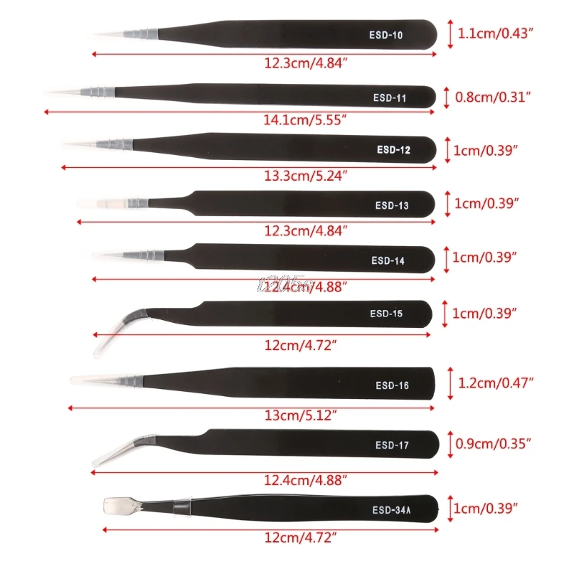 9 шт./компл. Нержавеющая сталь Пинцет Электронный инструмент инструменты точность Антистатические комплект в случае если у вас возникают какие-либо сумка для хранения T25 Прямая поставка