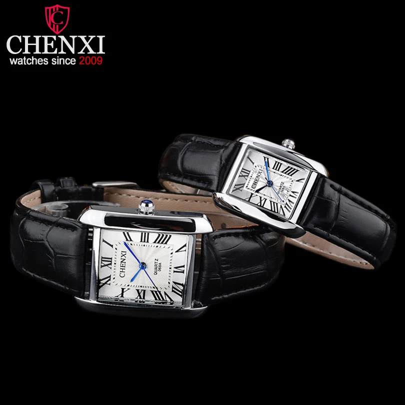 Prix pour CHENXI Marque De Luxe Couple Montre Femme Quartz Montres Hommes D'affaires Montre-Bracelet Femelle Élégant De Mode Carré En Cuir Montres Prix pour CHENXI Marque De Luxe Couple Montre Femme Quartz Montres Hommes D'affaires Montre-Bracelet Femelle Élégant De Mode Carré En Cuir Montres