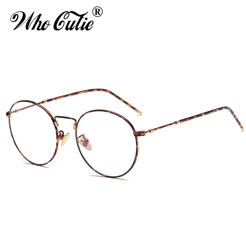 

WHO CUTIE 2018 Round Clear Fake Glasses Women Optical Lens Circle Computer Eyewear Tortoise Shell Frame Plain Eyeglasses OM409
