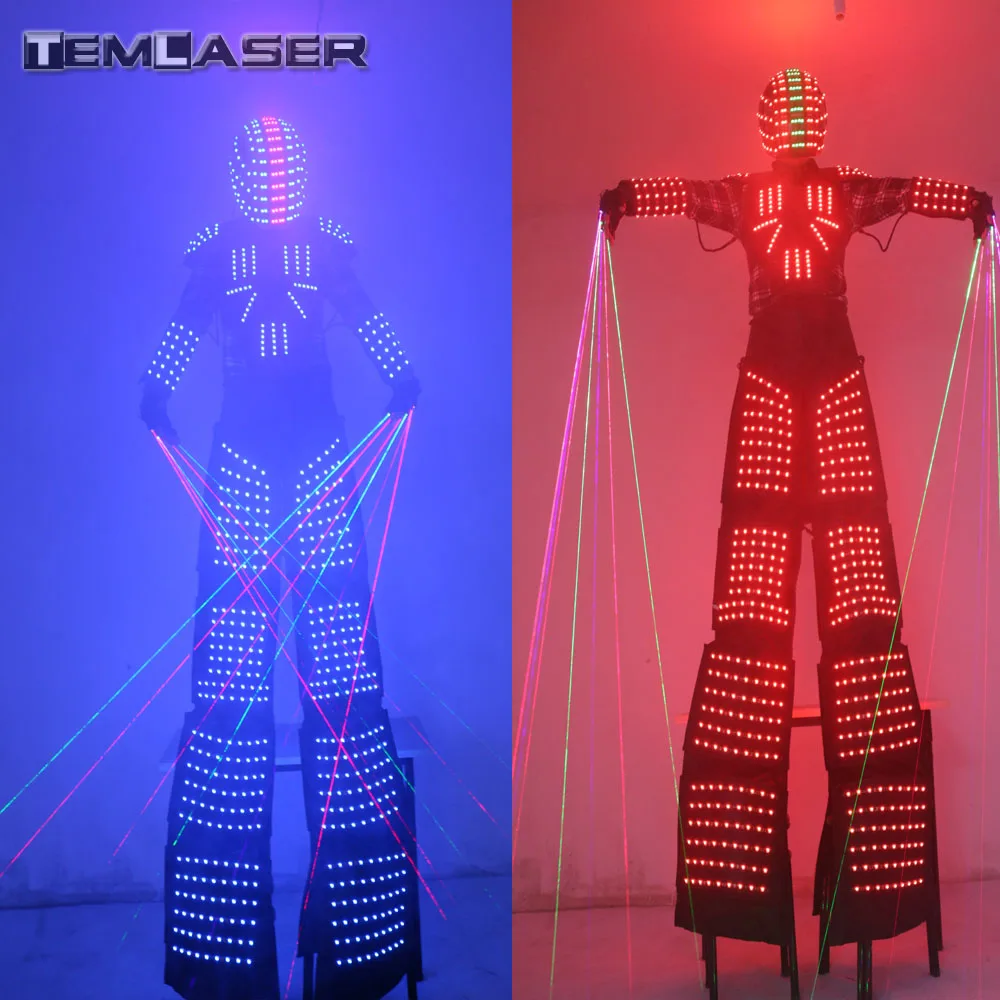 

LED Robot Suits Luminous Robot Costume David Guetta LED Robot Suit illuminated kryoman Robot led stilts clothes