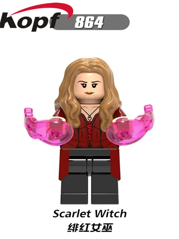 

Super Heroes Single Sale Infinity War Series 3 Scarlet Witch X-Men Thanos Spiderman Building Blocks Toys for children XH 864