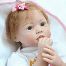 22″ silicone reborn dolls for girls gift real newborn baby looking cloth body fashion dolls toys bebe alive reborn bonecas