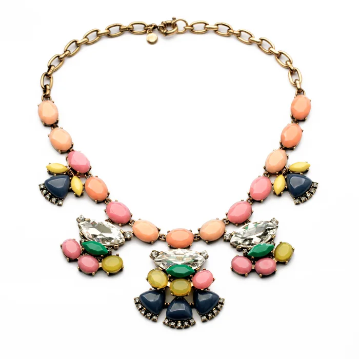 

N01014 Fashion Jewelry New Arrival Factory Wholesale New Shinny Gold Color Women Statement Bubble Sweet Necklace