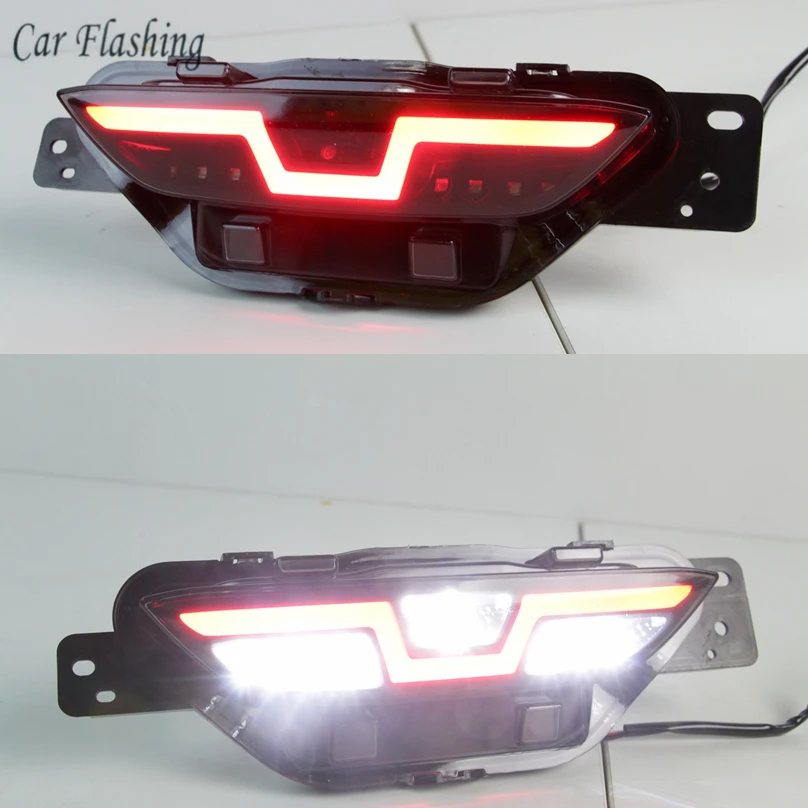 

CSGJMY 1PCS For TOYOTA C-HR CHR 2016 2017 2018 2019 LED driving rear bumper lights brake tail light reverse light warning DRL